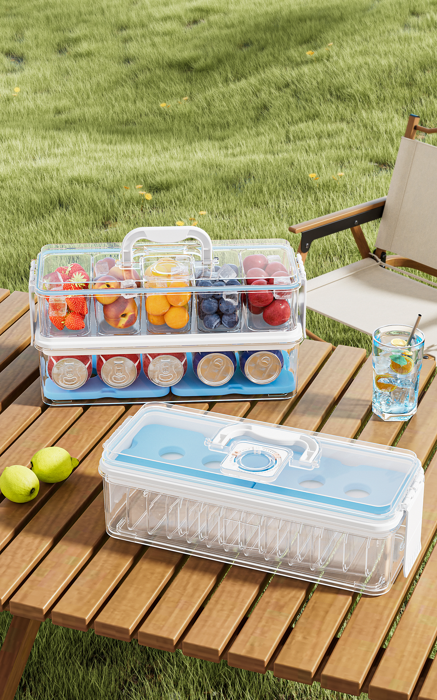BMY-310 two-tier compartment storage box used outdoors